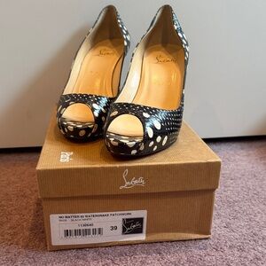 Christian Louboutin - Watersnake Patchwork- Peep-Toe Heels